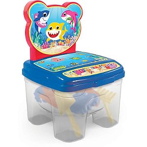 Brinquedo Para Montar Cadeirinha Toy Tubarões Praia Com 6 Peças