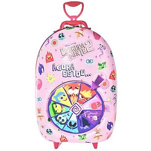 Mochila Infantil Com Rodinha Divertidamente Roleta Rosa