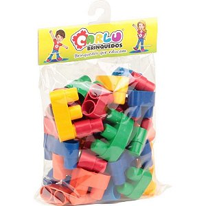 Brinquedo Para Montar Conectando Formas 40 Peças