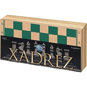 Jogo De Xadrez Oficial Com Caixa Em Madeira 40cm