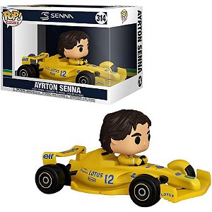 Boneco Funko Pop Rides Deluxe Ayrton Senna Na Lotus Amarela 10cm