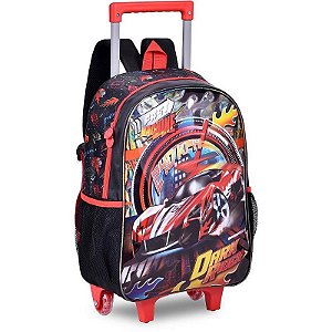 Mochila Infantil Com Rodinha Fast Machine G Com Estojo E Lancheira – Kit Completo