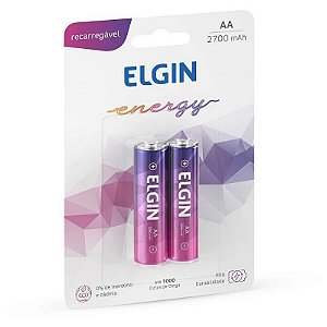 Pilha Recarregável Pequena Aa 2700mah 1.2v Blister Com 02