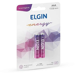 Pilha Recarregável Palito Aaa 1000mah 1.2v Com 2 Blister Elgin