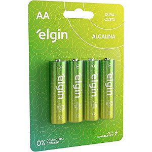 Pilha Alcalina Pequena Aa Elgin - Blister Com 04 Unidades
