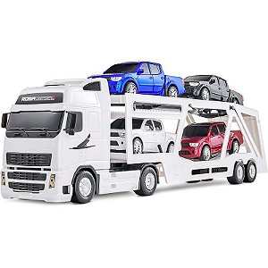 Caminhão Roma Diesel Rx Cegonheira 80cm Com 4 Pick-ups