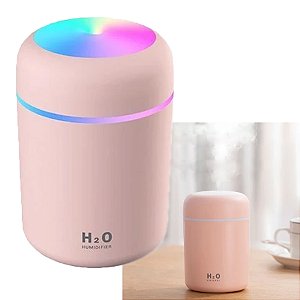 Umidificador H2o Lumen Difusor Usb 300ml Led Cor:rosa
