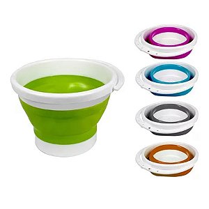 Balde Retrátil Dobrável Silicone Portátil 3 Litros