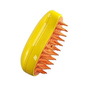 Escova Tira Pelo Vapor Pet Usb Recarregável  Cor:amarelo