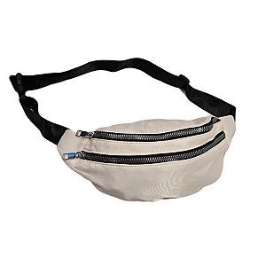 Pochete Bolsa Academia Cintura 2 Compartimentos Cor:branco