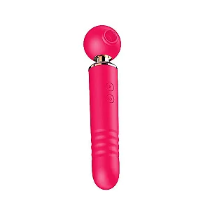 Vibrador Varinhamágica Sugador Clitóris 3 Em 1 Usb Rosa Pink