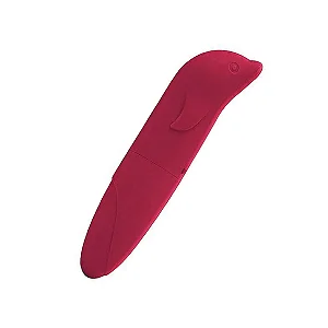 Vibrador Golfinho Estimulador Mini Ponto G Aveludado Vinho