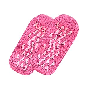 Par Meias Hidratante Gel Silicone Tratamento Cor:rosa Pink
