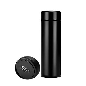 Garrafa Térmica Inteligente Sensor Temperatura Cor:preto
