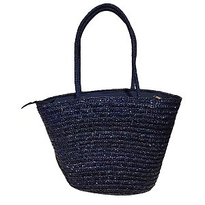 Bolsa Grande Artesanal Ombro  Grande Cor:azul Escuro