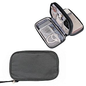 Bolsa Organizadora Cabos Fios Eletrônicos Estojo Cor:preto