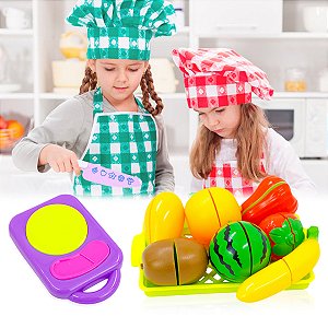 Brinquedo Frutas E Legumes Para Cortar - 10 Peças