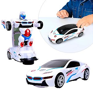 Carro Se Transforma Em Robô 2 Em 1 - Bate, Volta, Som E Luz