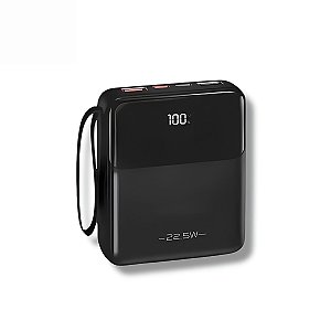 Mini Power Bank Carregador Portátil 10000m Turbo Cor:preto