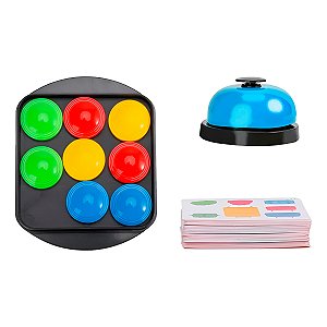 Jogo De Botões Educativo Tabuleiro Cartas Colorido