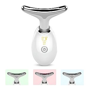 Massageador Facial Elétrico Usb - Pescoço E Face - Branco