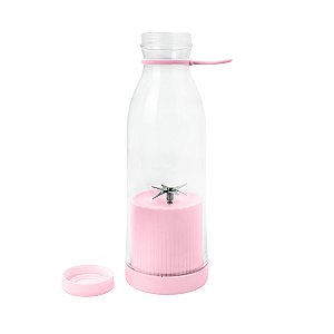 Mini Liquidificador Portatil Garrafa Shake Suco Juice Cup Usb Cor:rosa