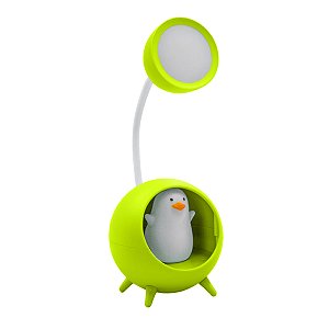 Luminaria Mesa Usb Portatil Articulavel Abajur  Cor:verde