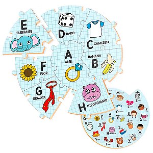Brinquedo Educativo Alfabeto Formato Caracol Letras