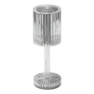 Luminária Led Abajur Acrílico Transparente Recarregável