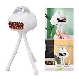 Mini Ventilador Elétrico Portátil Flexível Polvo Cor:branco