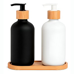 Conjunto 2 Porta Sabonetes Líquidos Frascos Banheiro