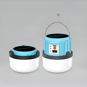 Lanterna Recarregável Estilo Lampião Usb Solar Cor:azul