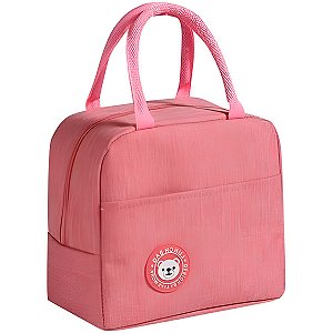 Bolsa Lancheira Térmica Marmita Trabalho  Academia Cor:rosa