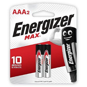Pilha Alcalina Palito Aaa Energizer Max Bl.c/02