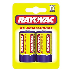 Pilha Zinco Grande D Rayovac - Blister Com 2 Unidades