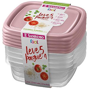 Pote Plástico Conj L5p4 Pote Fácil 530ml(s)