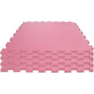 Tatame Eva 1x1m 1cm Rosa Kit Com 4 Placas