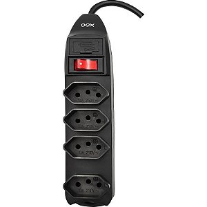 Filtro De Linha 4 Tomadas 1,5m 10a Preto