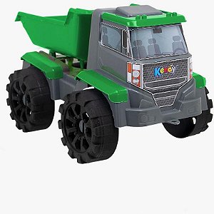 Caminhão Forte Caçamba 28,5x19x18,5cm - Preto E Verde