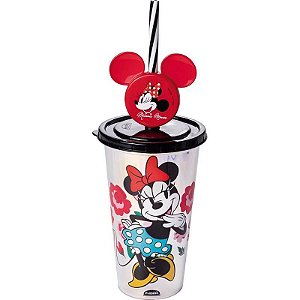 Copo Decorado Minnie Vermelha Fruta Cor 500m