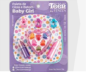 PALETA DE GLOSS E BATOM TEEN BABY GIRL BY FENZZA MAKE UP SKV12011177