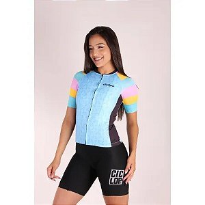 Camisa Ciclopp Ciclismo Bikers Feminina Azul Tam P