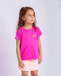 Camiseta Infantil Raquete Manga Curta Rosa Tamanho:6