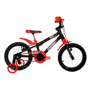 Bicicleta Masculina Aro 16 Racer Kids  Preto/Vermelho