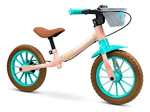 Bicicleta Aro 12 Sem Pedal Balance Bike Love - Nathor Rosa/verde