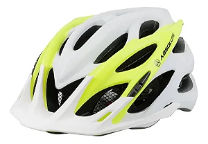 Capacete Ciclismo Absolute Wild Tam G Branco Neon LED Viseira Removível