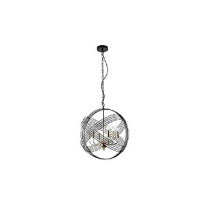 PENDENTE METAL PRETO / DOURADO 50CM 6XE14