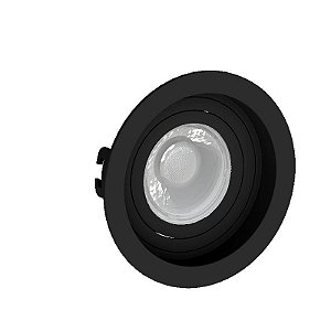 SPOT EMBUTIDO P/ 1x MR16 Dicroica REDONDO RECUADO De ABS Preto 130X35MM - Save Energy