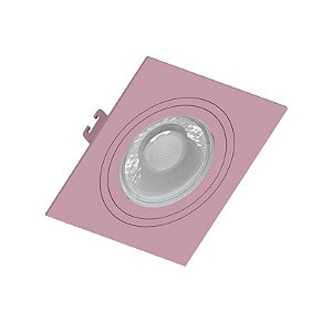 SPOT EMBUTIDO P/ 1x MR16 Dicroica Quadrado Face Plana De ABS Rosa 100X100X35MM - Save Energy