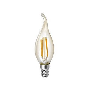 Lâmpada LED Filamento Vela 4W Bivolt E14 C/ Biquinho Branco Quente - Reidoled